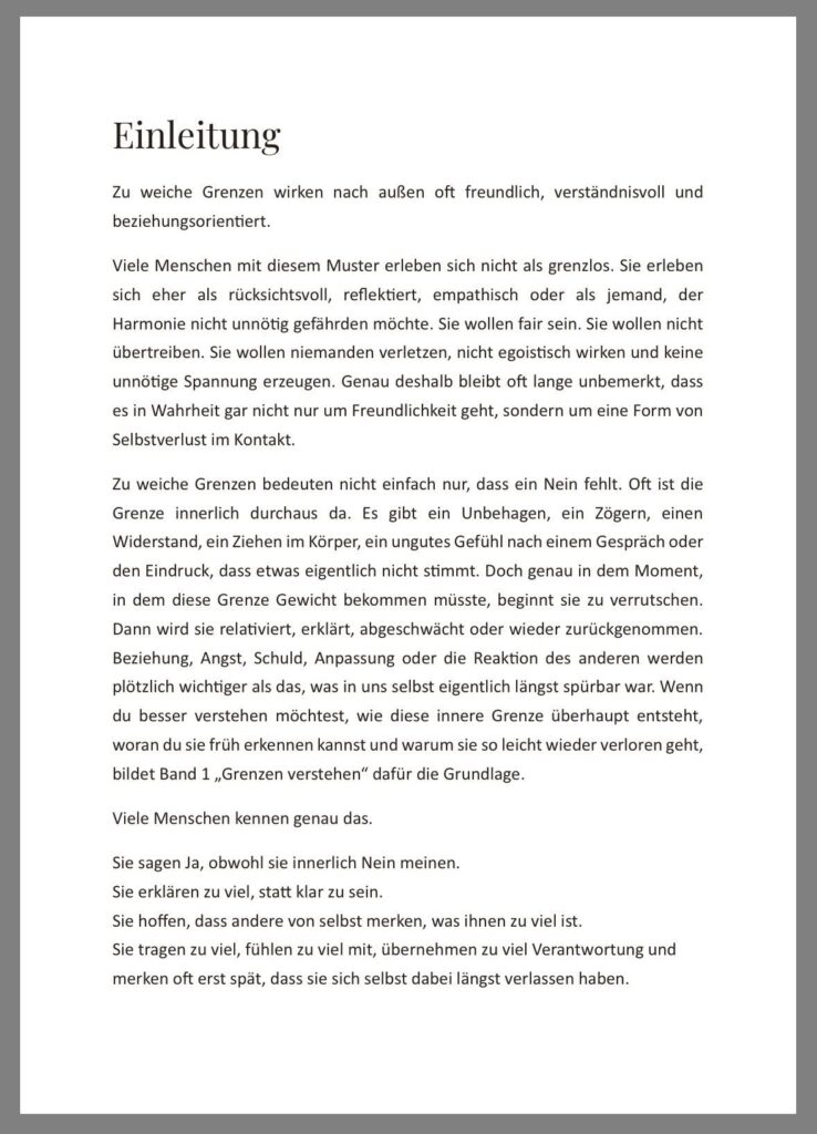 Leseprobe E-Book: Grenzen setzen und Nein sagen lernen bei Anpassung und Selbstverlust