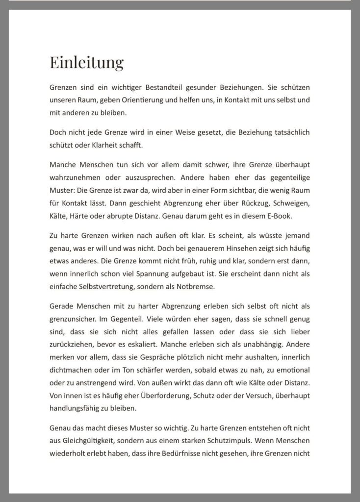 Leseprobe E-Book: Grenzen setzen und Nein sagen lernen bei Rückzug, Mauern und Vorwürfen