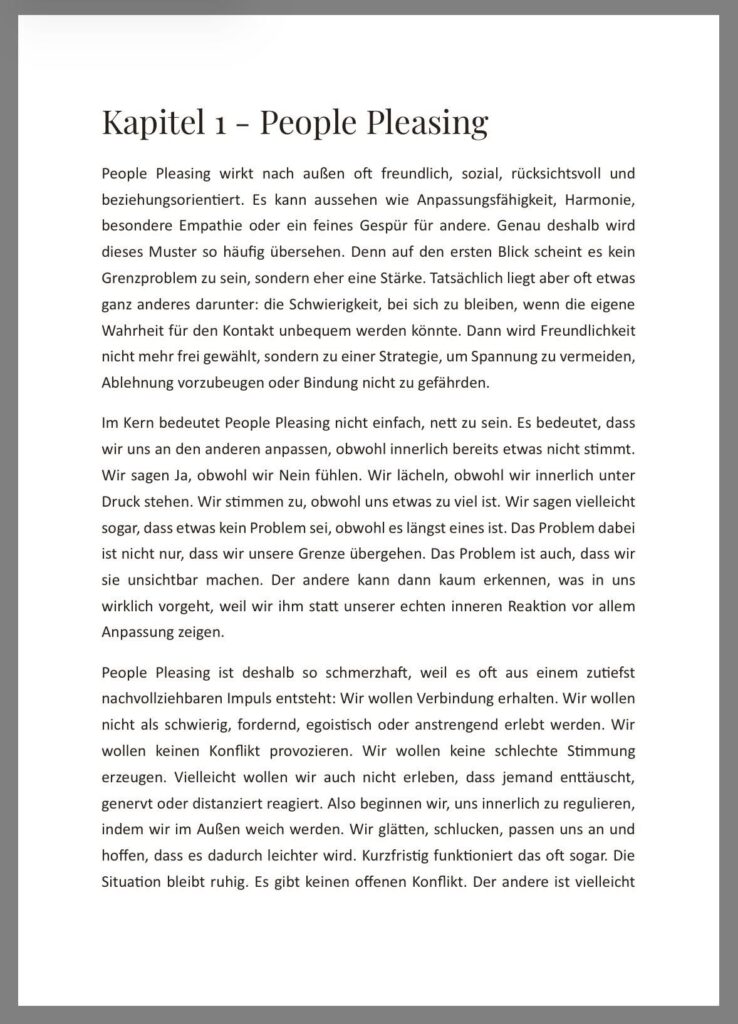 Leseprobe E-Book: Grenzen setzen und Nein sagen lernen bei Anpassung und Selbstverlust