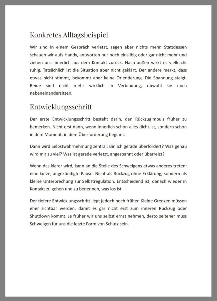 Leseprobe E-Book: Grenzen setzen und Nein sagen lernen bei Rückzug, Mauern und Vorwürfen