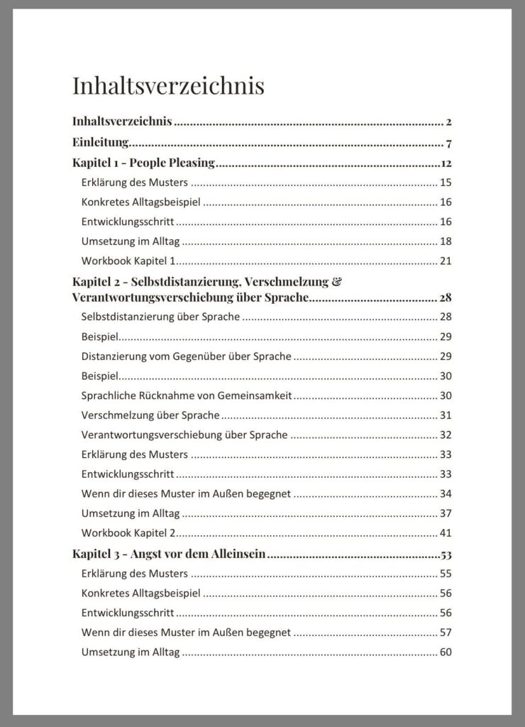 Inhaltsverzeichnis Grenzen setzen in Beziehungen bei Anpassung und Selbstverlust