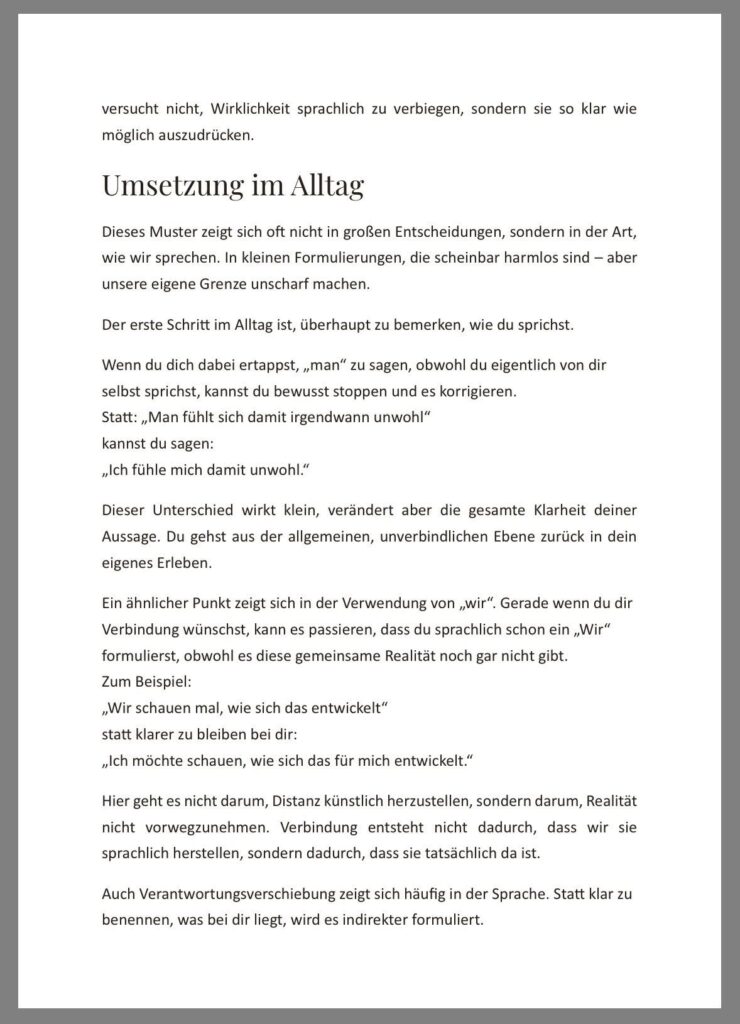 Leseprobe E-Book Grenzen setzen und Nein sagen lernen in Beziehungen bei Rückzug, Mauern und Vorwürfen